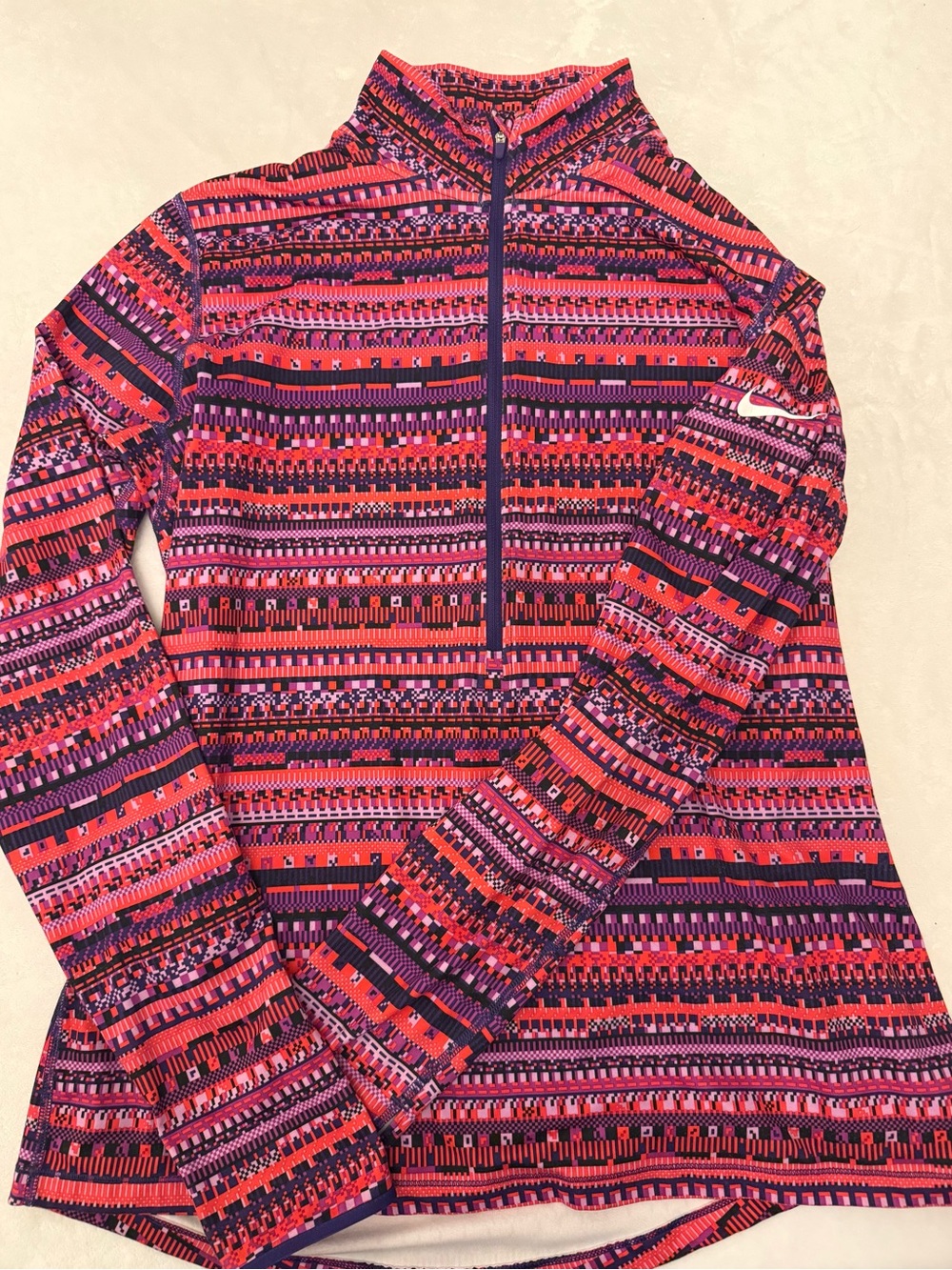 Nike Pro Dri-FIT Pink, Purple & Red Patterned Top